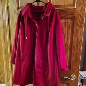 Maggie Barnes Red Trench Coat
